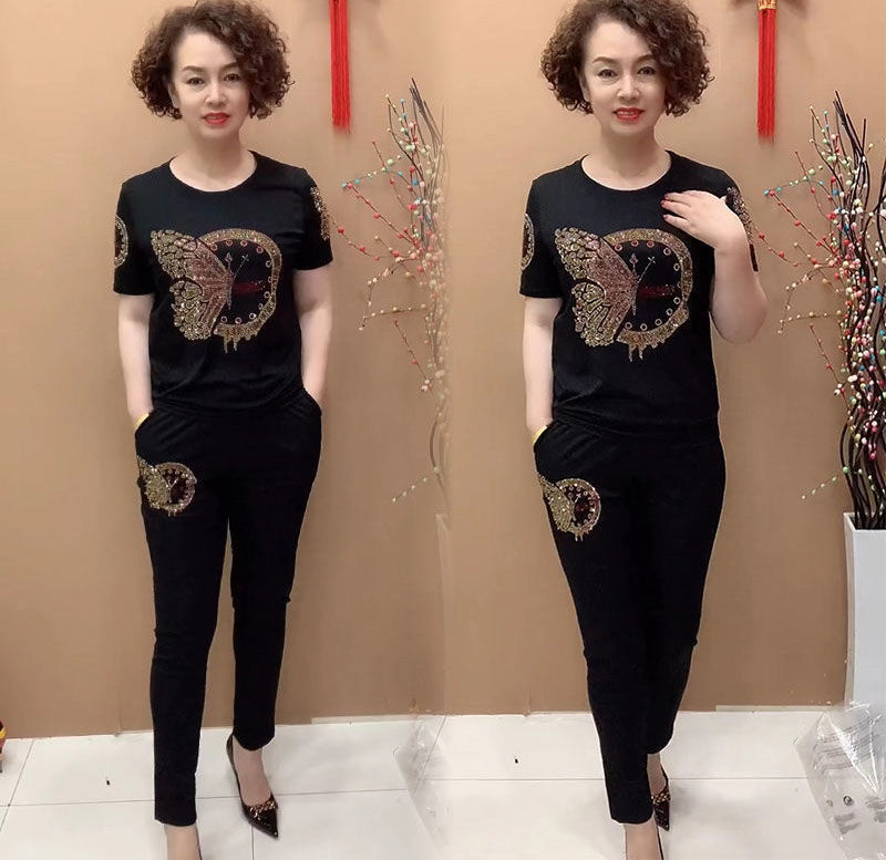 Vânzare pe timp limitat 💥 Lichidare de stoc 💥 Set de damă cu top și pantaloni cu mânecă scurtă
