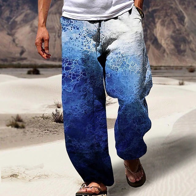 ✨👖【50% de descuento 🔥🔥】Pantalones holgados de verano para hombre, estilo boho, de algodón y lino, en tallas grandes