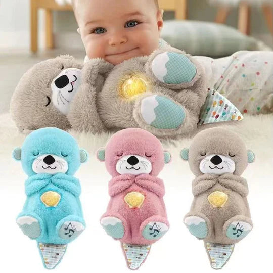 👶💤【Compra 1 y recibe 1 gratis 🔥】Juguete de peluche respiratorio para bebés – nutria interactiva calmante con sonido y movimiento