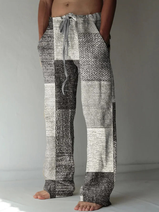 ✨👖【50% de descuento 🔥🔥】Pantalones holgados de verano para hombre, estilo boho, de algodón y lino, en tallas grandes