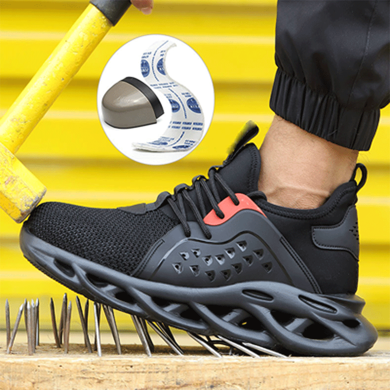 👨🔧【50% de descuento 🔥】🔨 Zapatos de seguridad para hombre, transpirables, resistentes a golpes y perforaciones, con punta de acero