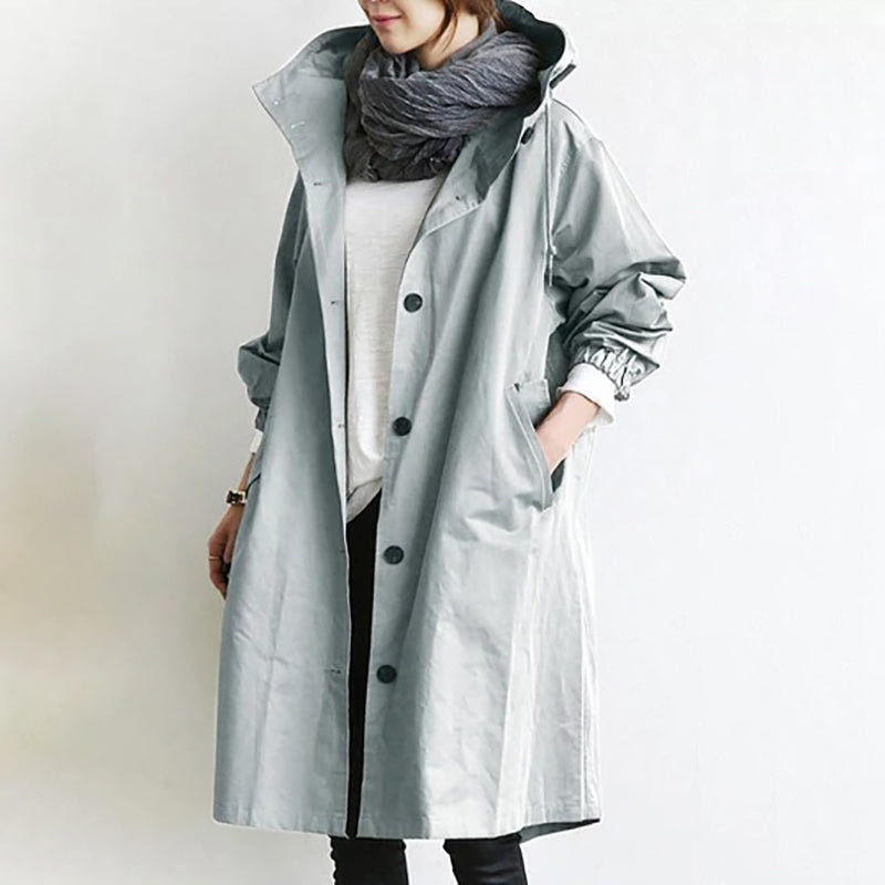 🌾【S-5XL】Nueva gabardina casual de mujer con mangas largas y capucha