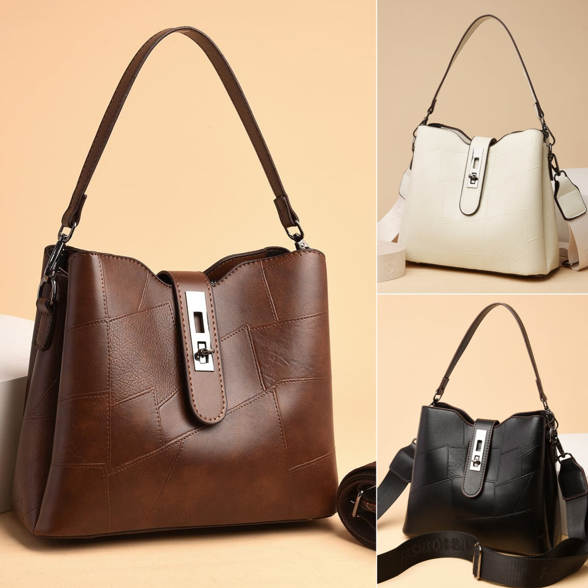 👜【Zľava -49% 🔥🔥】Veľká kabelka z mäkkého PU kože v tvare vedra