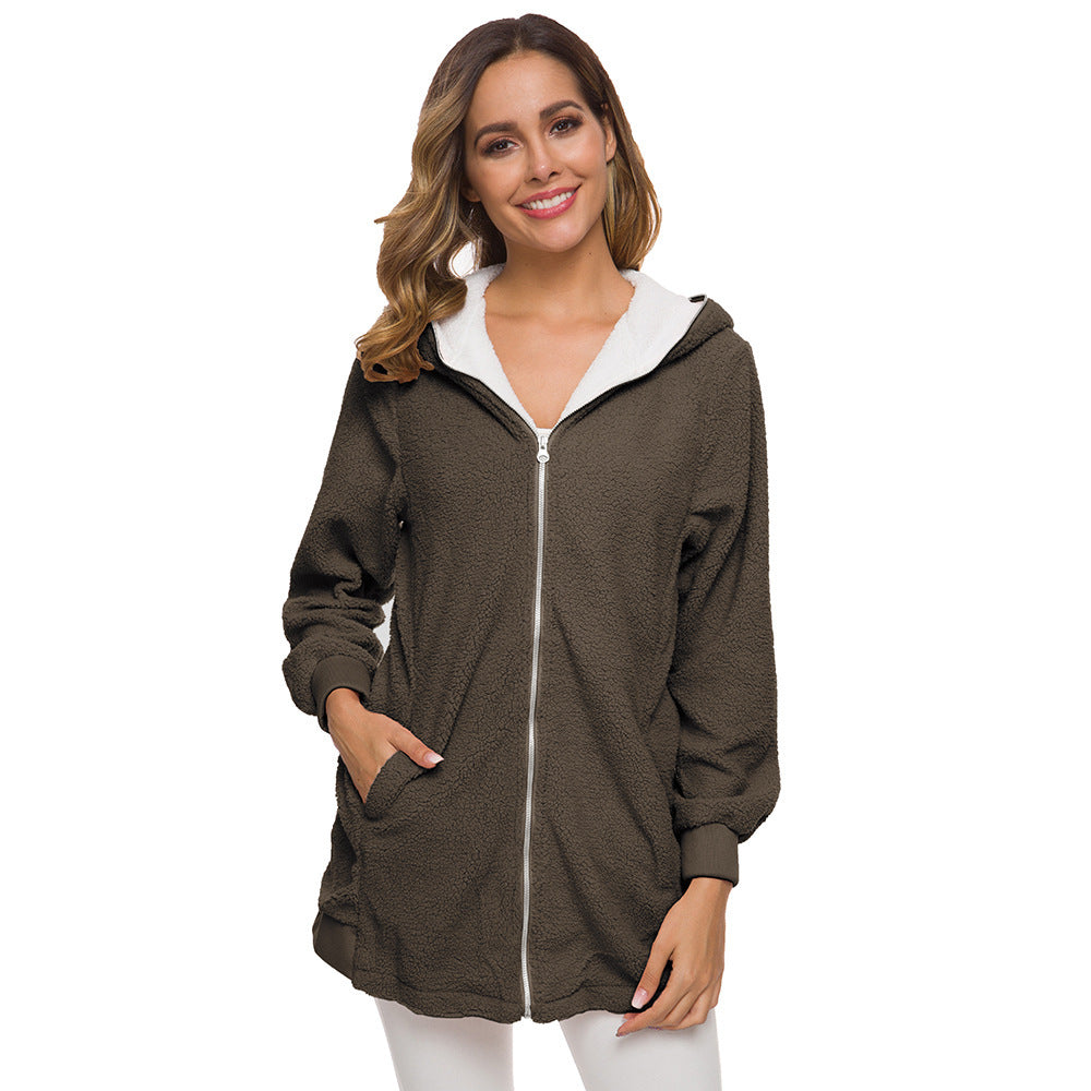 🐏🔥 Descuento -39% 🔥【S-5XL】Chaqueta sherpa para mujer con capucha y cremallera