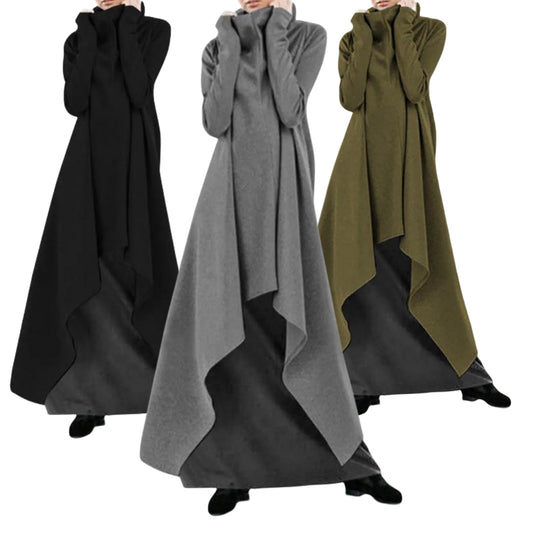 💃 Snižena cijena -48%🔥【S-5XL】Široki, nepravilni dugi ogrtač, pulover s dolčevitom za žene