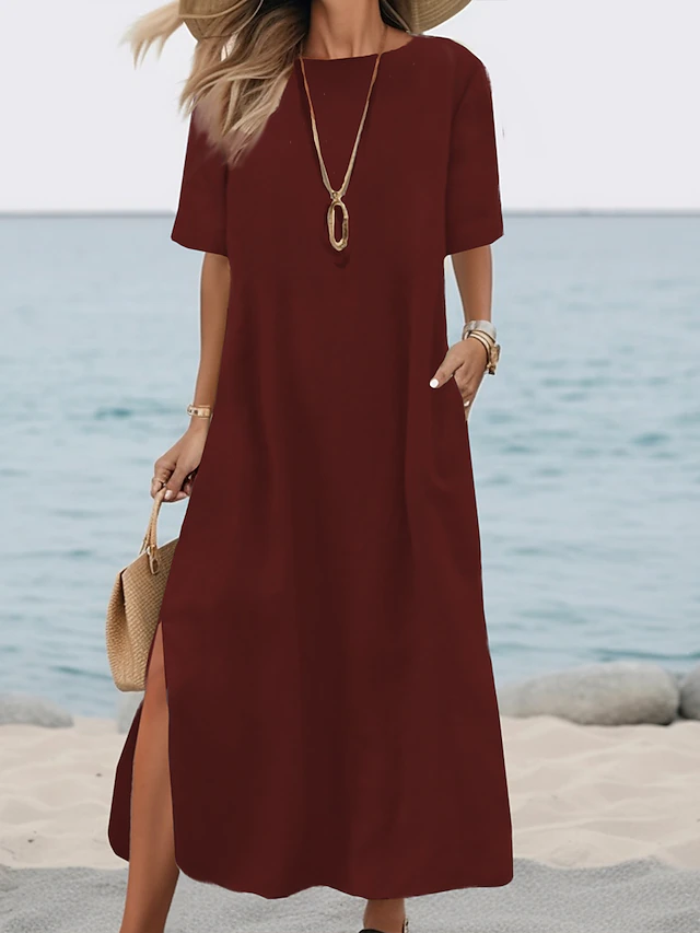 💃【Zľava -49%🔥】【S-5XL】Dámske voľné ležérne dlhé šaty