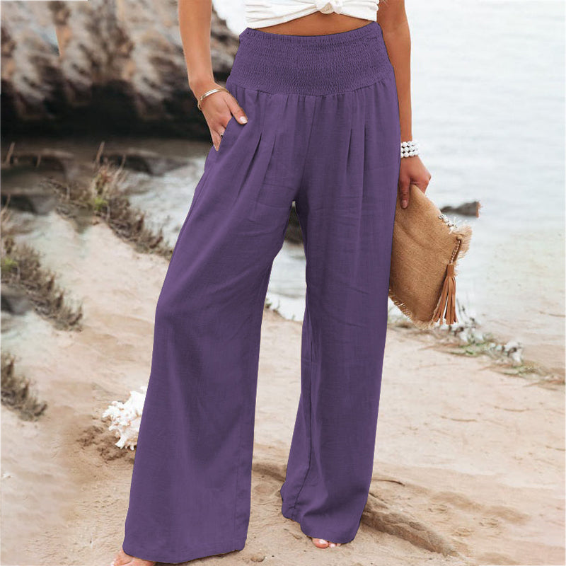 🥰👖【Reducere de 50%】2025 noua moda vara pentru femei pantaloni casual din bumbac pantaloni largi pantaloni drepti pantaloni casual_3979102
