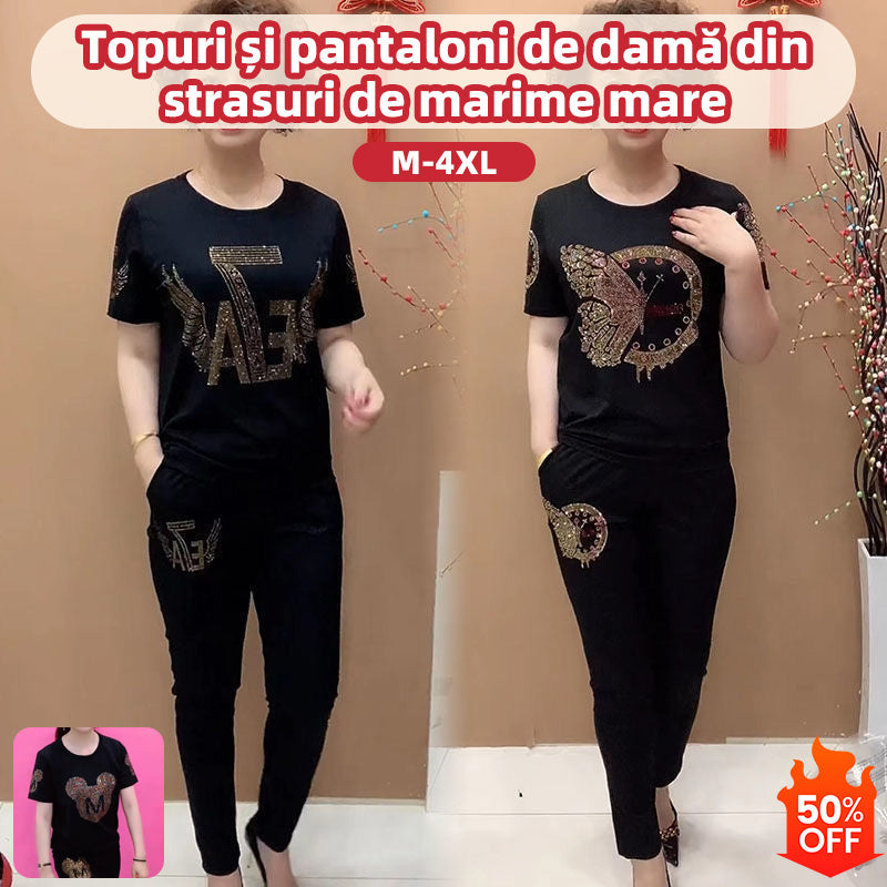 Vânzare pe timp limitat 💥 Lichidare de stoc 💥 Set de damă cu top și pantaloni cu mânecă scurtă