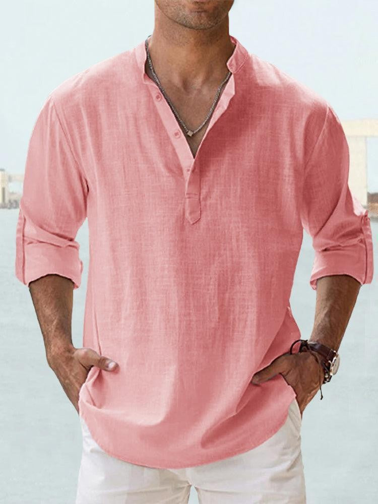 👔🎽【50% de descuento 🔥】【S–5XL】Camisas holgadas y transpirables de algodón y lino para hombre, tallas grandes, disponibles en 12 colores