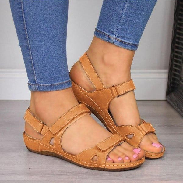 🔥✨【35-43】Sandale damă 2025 din piele moale 👡 Confort maxim Talpă joasă, ideale pentru purtare zilnică 💃
