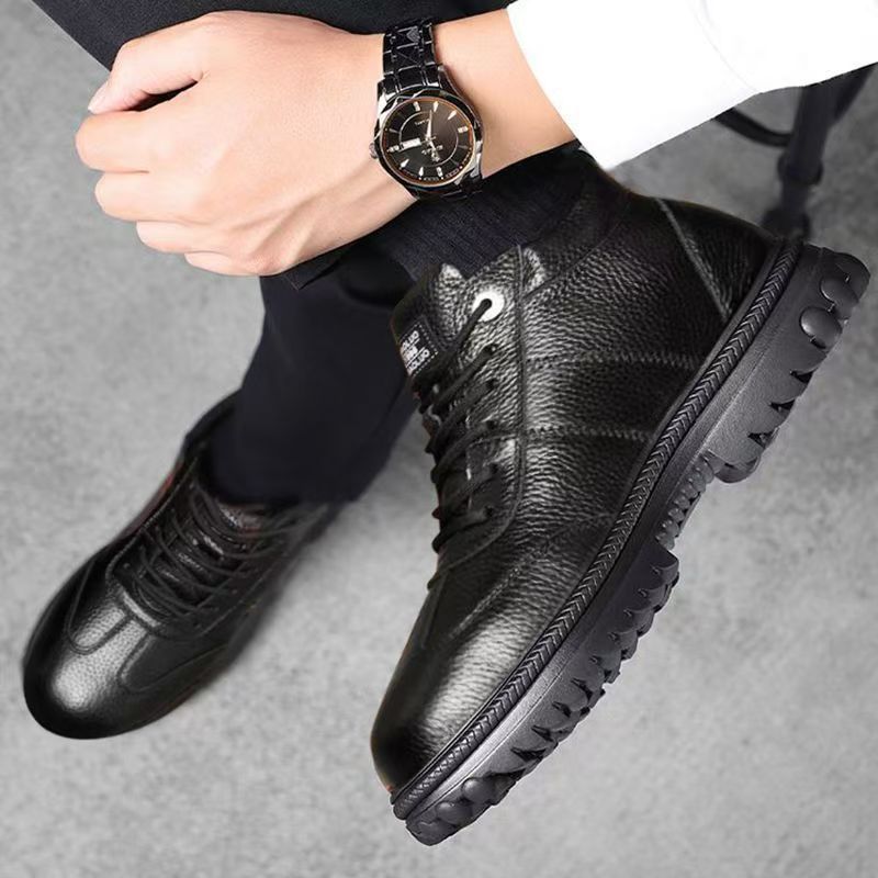 🔥🔥【39-44】Zapatos de invierno para hombre fabricados en piel gruesa y algodón con forro polar.