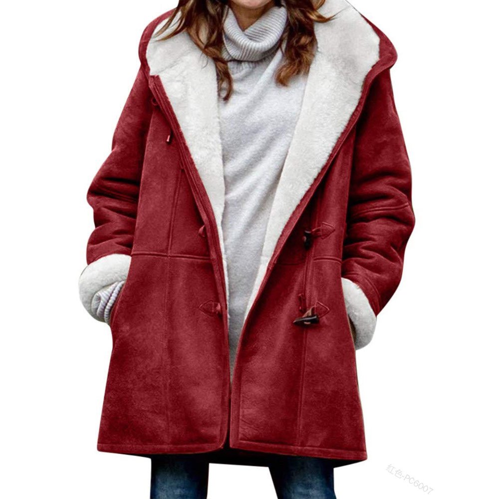 🐏 Descuento de temporada -46% 🔥【S-5XL】Abrigo de invierno para mujer con forro polar y cuello de pelo