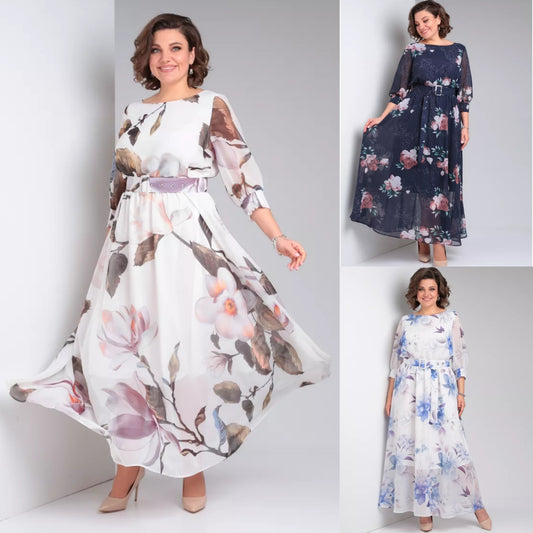 【🥇Cel mai vândut-50% reducere】💥【Cumpărați 1, primiți 1 gratuit】【S-5XL】Rochie nouă imprimată