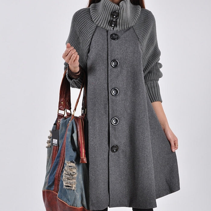 👗[43% zľava🔥🔥]【M-5XL】Nový ležérny vlnený kabát strednej dĺžky