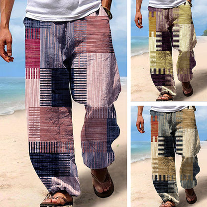 ✨👖【50% de descuento 🔥🔥】Pantalones holgados de verano para hombre, estilo boho, de algodón y lino, en tallas grandes