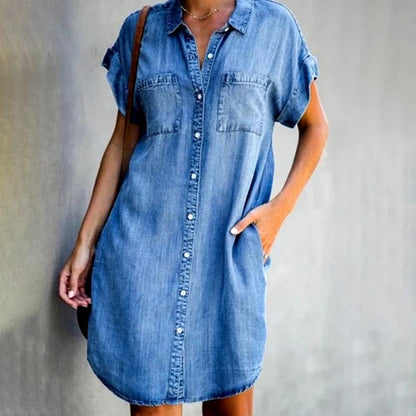 ✨✨【Descuento de temporada -50% 🔥】【S-5XL】Vestido acampanado de mezclilla holgado para mujer