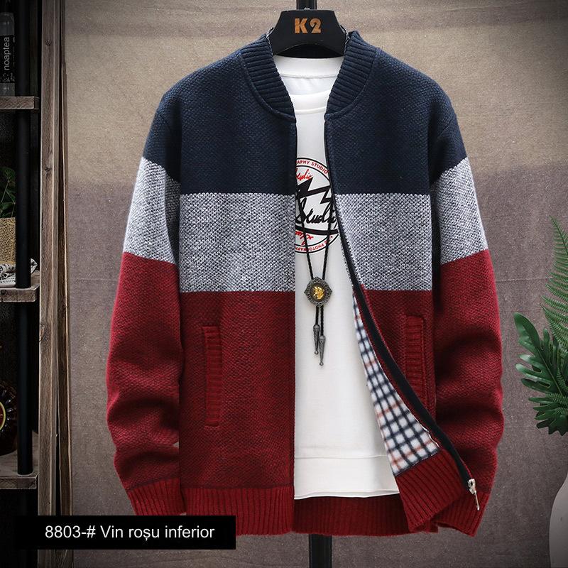 👔【L-4XL】Nuevo cárdigan de punto de otoño e invierno más terciopelo y chaqueta gruesa a juego