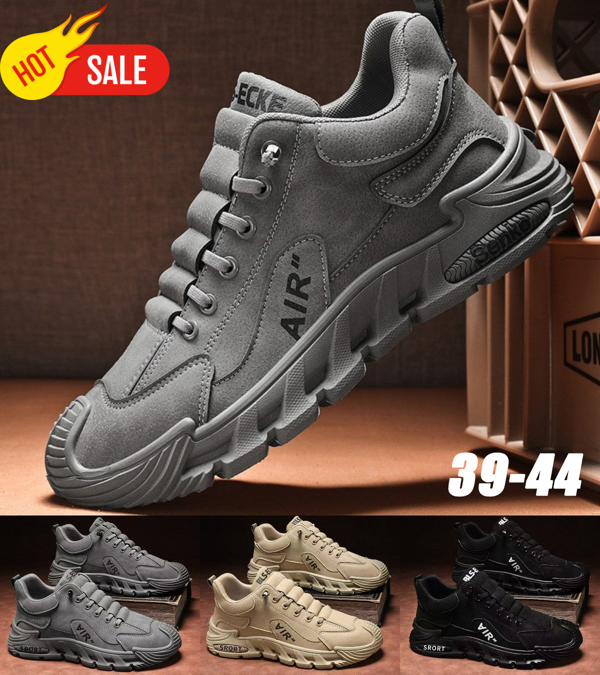 🔥(39-44) Zapatos casuales impermeables y transpirables para hombre, suela suave, cómodos de llevar.