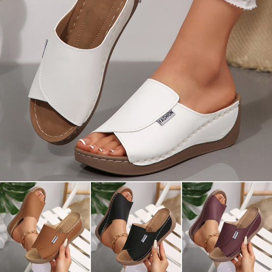 🔥👡【36-43】Sandalias modernas de mujer de cuero genuino con suela suave y gruesa 2025