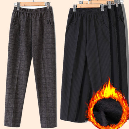 🔥🔥【Descuento - 47%】Nuevos pantalones de cintura alta de otoño e invierno hechos de cachemira elástica gruesa