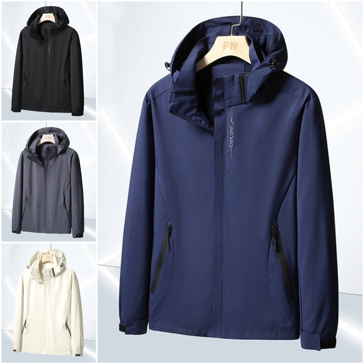 🔥Precio de descuento -46%🔥【M-5XL】Chaqueta impermeable y cortavientos 3 en 1 para hombre con capucha