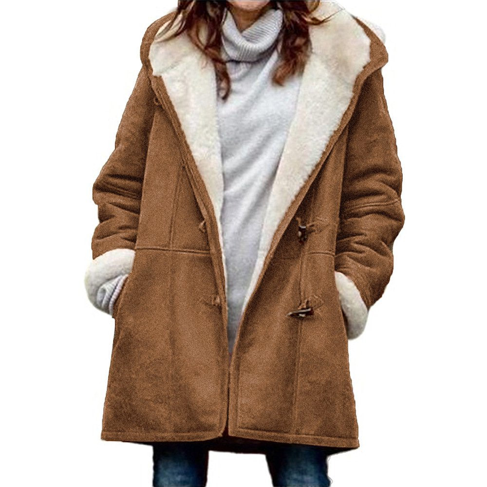 🐏 Descuento de temporada -46% 🔥【S-5XL】Abrigo de invierno para mujer con forro polar y cuello de pelo