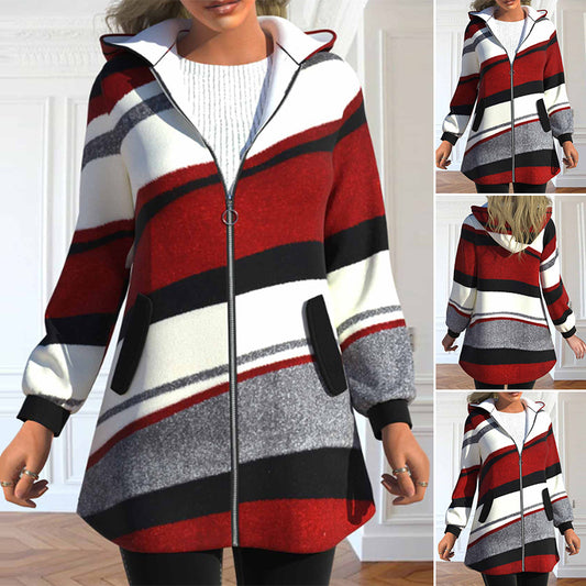 🔥🔥【S-3XL】Καυτή νέα χειμερινή γυναικεία ζακέτα με κουκούλα