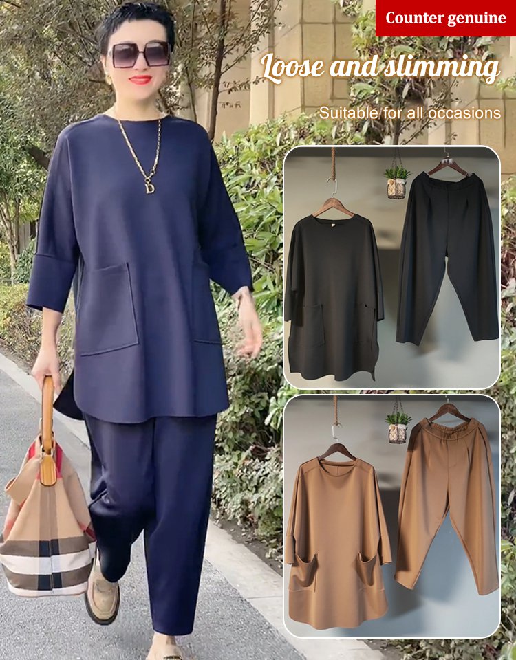 💥 LICHIDARE DE STOC 💥🍁🍂【M-3XL】 2025 noi de primăvară și vară culoare uni topuri casual din două piese + pantaloni