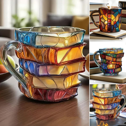 ☕【Kúp 1, získaj 1 zadarmo】📚3D maľovaný hrnček na kávu v tvare knihy