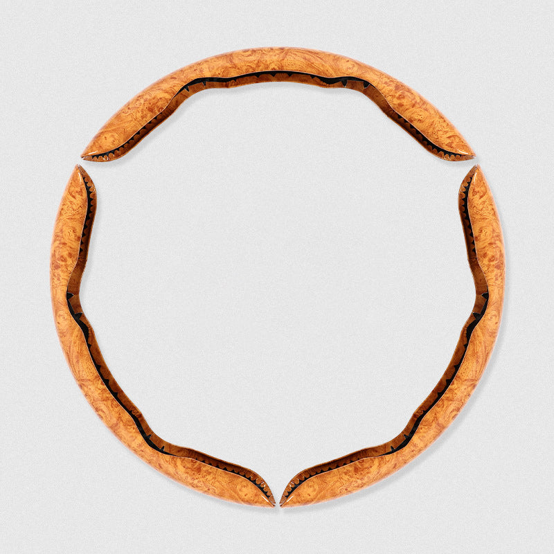 🚗【1 juego de 3 piezas】👍👍Funda antideslizante de madera para volante de coche