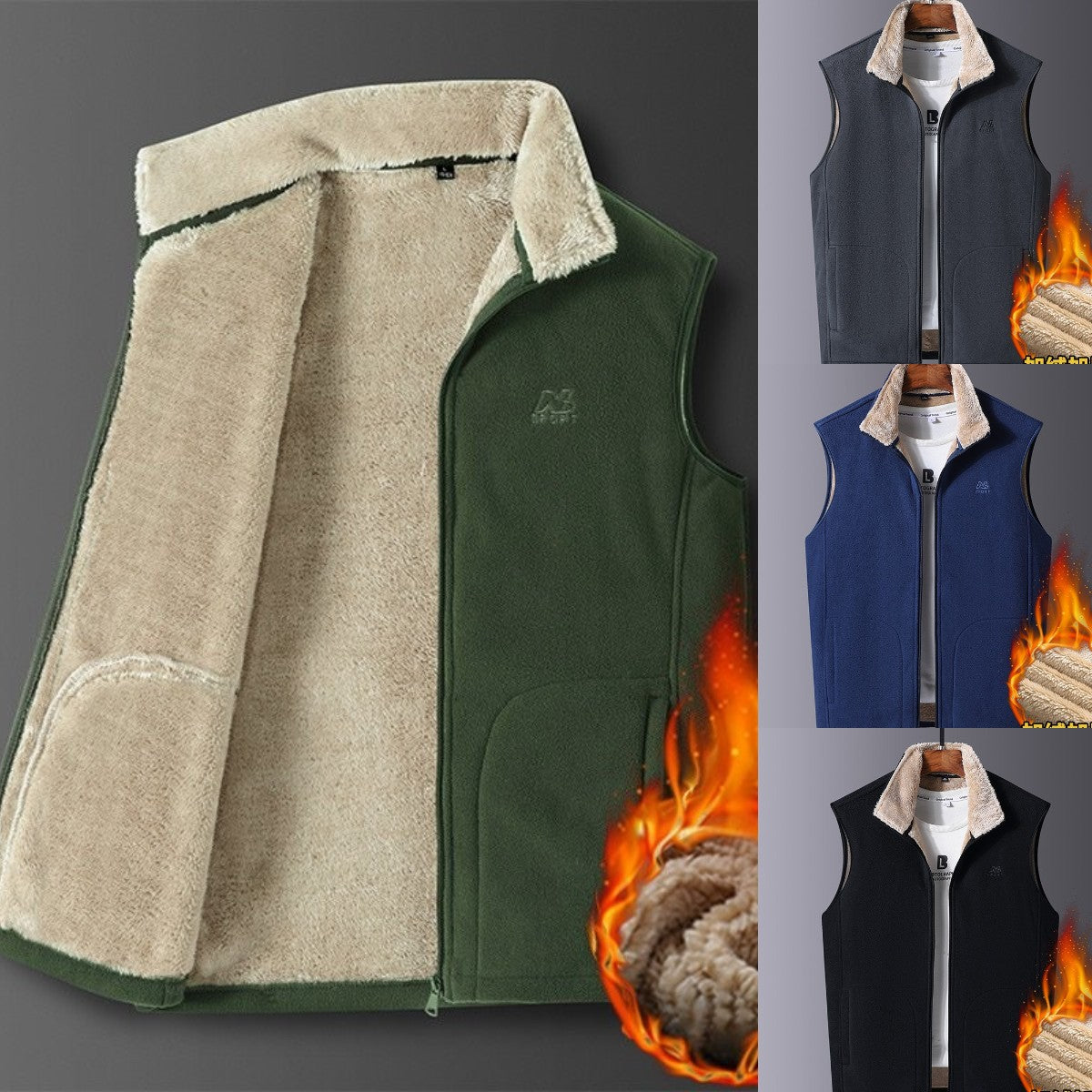 🔥🐏【M-5XL】🔥Chaqueta de invierno cálida y gruesa de piel de cordero para hombre