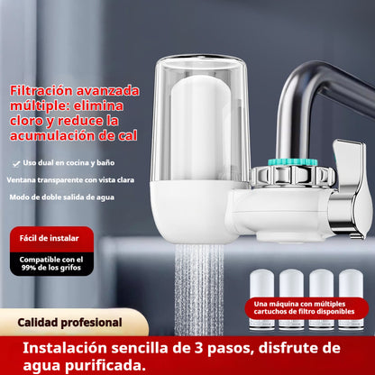 🚰💧Purificador de agua del grifo (con adaptador): fácil de instalar, elimina eficazmente el cloro y las impurezas, lo que le permite disfrutar de agua potable más limpia🏠📦