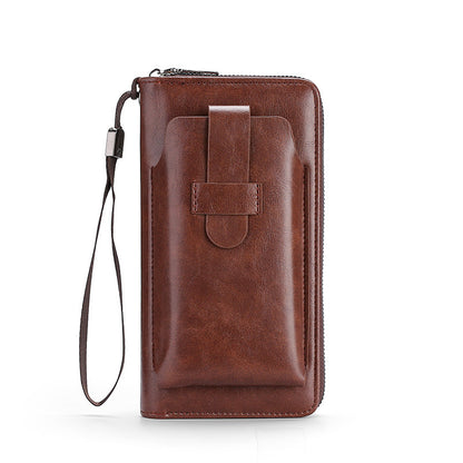 💼Cartera multifuncional para hombre, hecha a mano de cuero genuino, de nuevo estilo