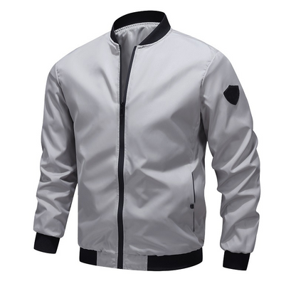 🚀🧥【50% de descuento 🔥】【S–6XL】Chaqueta bomber casual de hombre en color liso