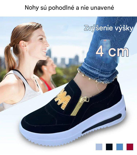 🔥【50% OFF,Zvýšiť o 4 cm】🔥【35-43】 2025 Dámska ležérna obuv so silnou podrážkou na zips