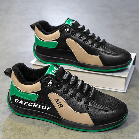 🔥👟【39-44】zapatos de hombre de terciopelo, cálidos, impermeables, de algodón, con suela gruesa