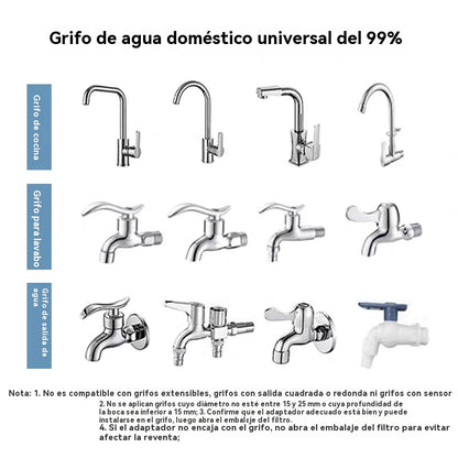 🚰💧Purificador de agua del grifo (con adaptador): fácil de instalar, elimina eficazmente el cloro y las impurezas, lo que le permite disfrutar de agua potable más limpia🏠📦