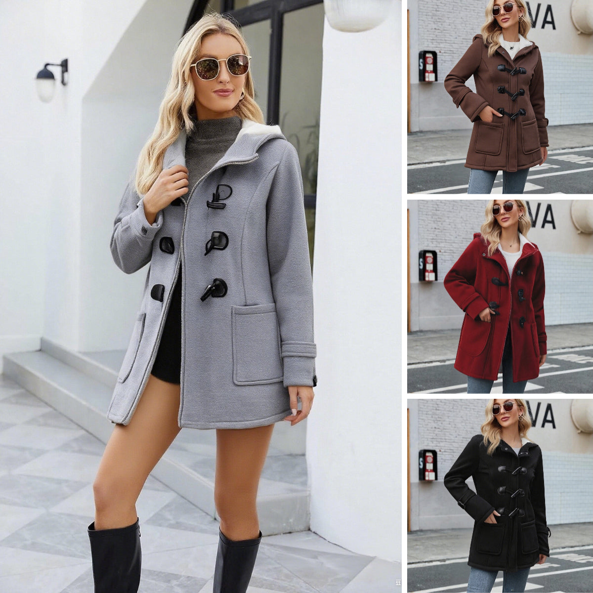 🔥Último día 42% de descuento - Chaquetas de mujer abrigadas con capucha, largo midi【M-6XL】