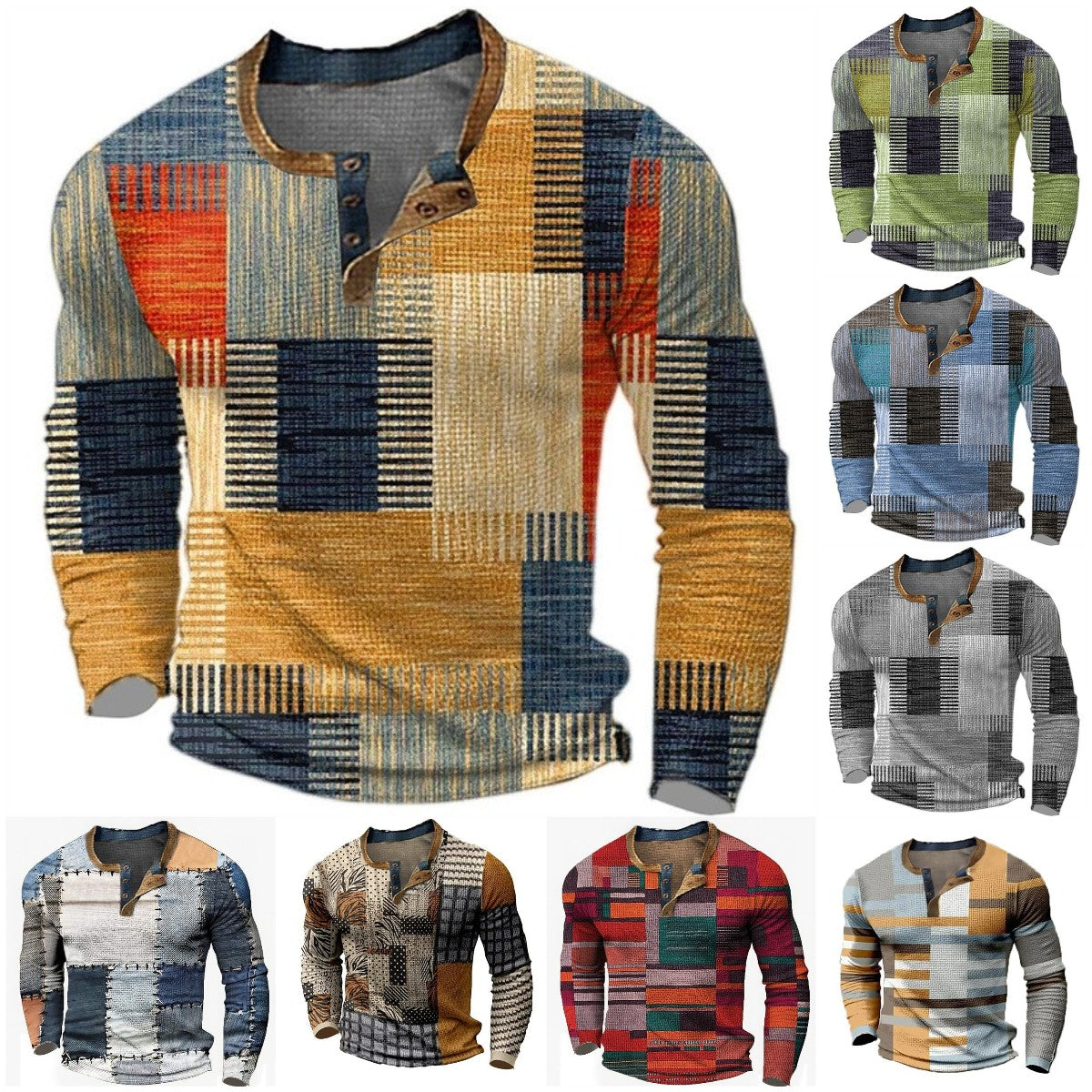 🎁😍[Časovo obmedzený výpredaj] 👔[S-4XL] Pánske polo tričko s dlhým rukávom a potlačou