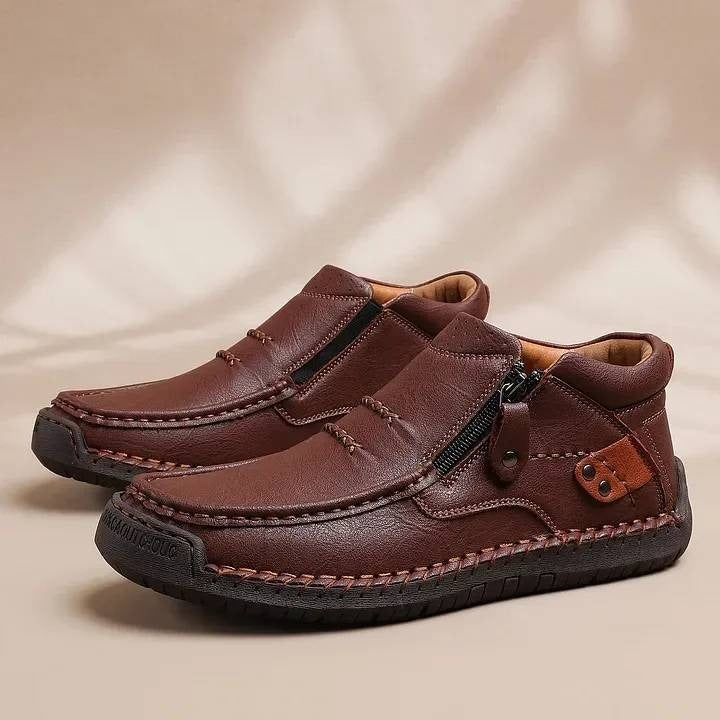 👞【38-48】Botas de conducción para hombre, fabricadas en piel de alta calidad, hechas a mano, antideslizantes - puntera ancha, soporte de arco