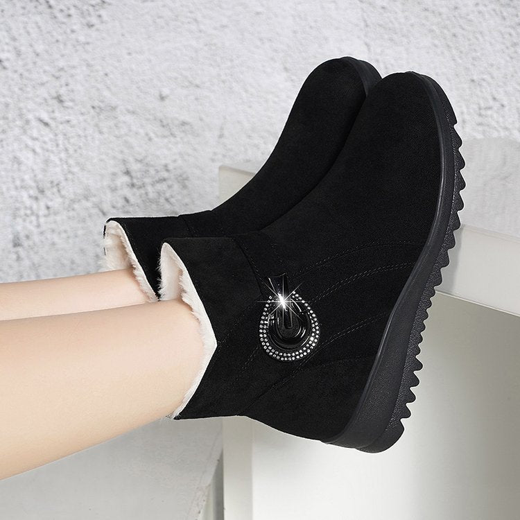 👢【35-40】Botas cortas de terciopelo grueso nuevas 2025, botas de nieve cálidas y antideslizantes
