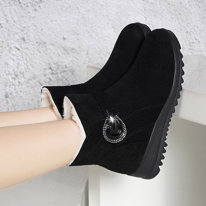 👢【35-40】Botas cortas de terciopelo grueso nuevas 2025, botas de nieve cálidas y antideslizantes