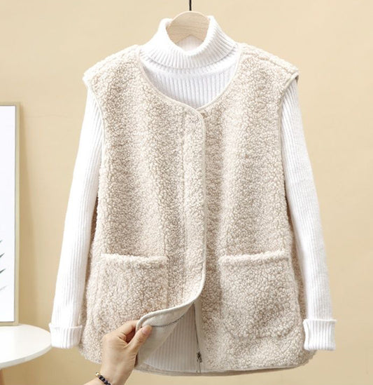 🔥Descuento -45%🔥【S-4XL】Chaleco de mujer de lana de cordero para otoño e invierno