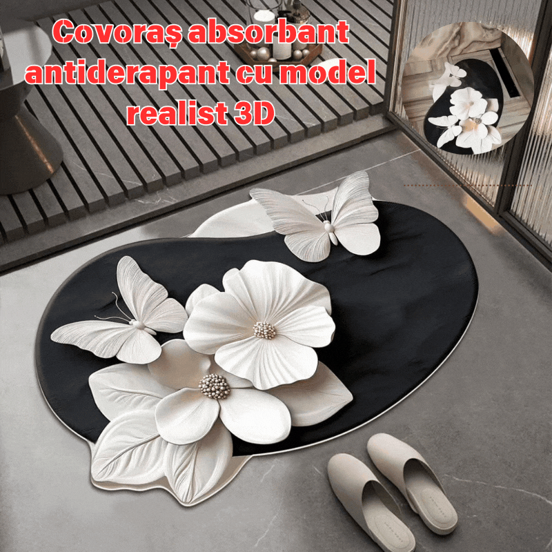 🔥【Kúpte 1 a získajte 1 zdarma】🔥VEĽKÁ ZĽAVA💕[30*40cm+ 40*60cm] Absorpčná protišmyková podložka s realistickým 3D vzorom