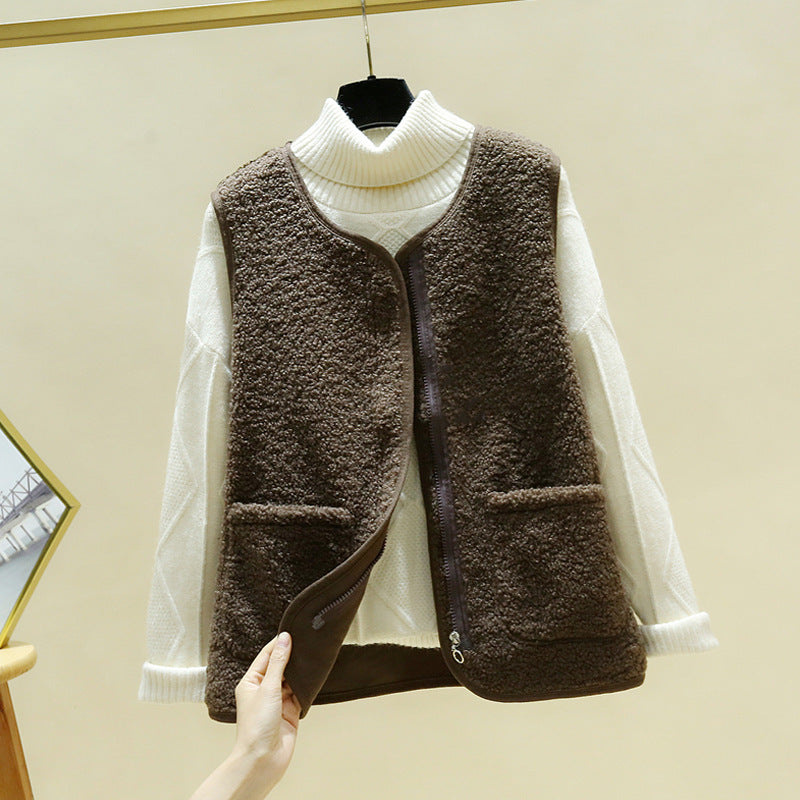 🔥Descuento -45%🔥【S-4XL】Chaleco de mujer de lana de cordero para otoño e invierno