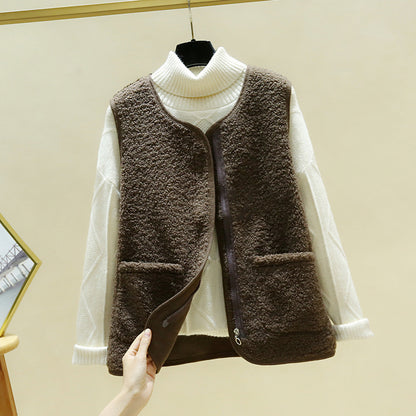 🔥Descuento -45%🔥【S-4XL】Chaleco de mujer de lana de cordero para otoño e invierno
