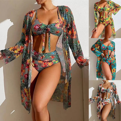 👙☀️【S-2XL】【3-dielna súprava】Viacvrstvové plavky 2025 s novým štýlom šatky 💖🌴