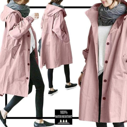 🌾【S-5XL】Nueva gabardina casual de mujer con mangas largas y capucha