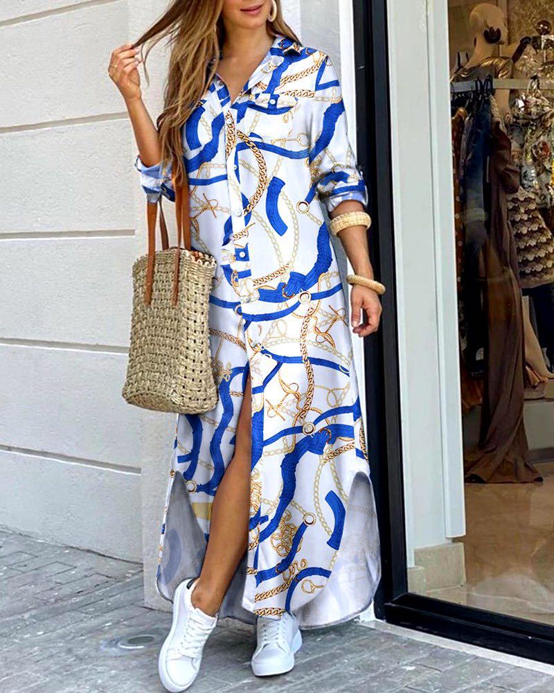 💃💖【50% de descuento 🔥】【S–5XL】😍 Nuevo vestido-camisa de manga larga en tallas grandes, estilo moderno, disponible en 11 colores