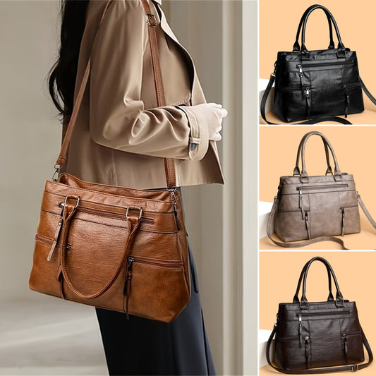 👜【50% de descuento 🔥】Bolso retro grande, sencillo y moderno, de mano, hombro o cruzado